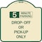 Signmission Off or Pick-Up Choose Your Limit Minute Parking Heavy-Gauge Aluminum Sign, 18" x 18", TG-1818-23528 A-DES-TG-1818-23528 - alternate 1